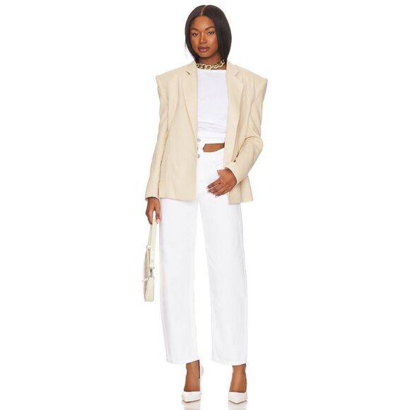 NWT AGOLDE Broken Waistband Ultra High Rise Straight Jean in Milkshake, Size 24 - Picture 5 of 16